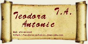 Teodora Antonić vizit kartica